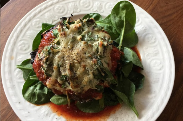 Cheese and Spinach Stuffed Portabella Mushrooms