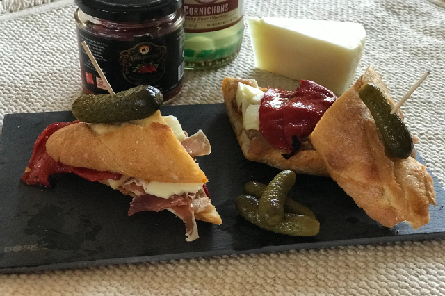 Jamon Serrano (ham) and Manchego Cheese Sandwich/Tapas