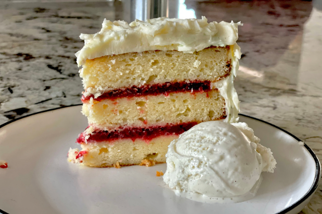 White Chocolate Raspberry Cake