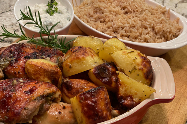 Lemony Roasted Chicken with Potatoes