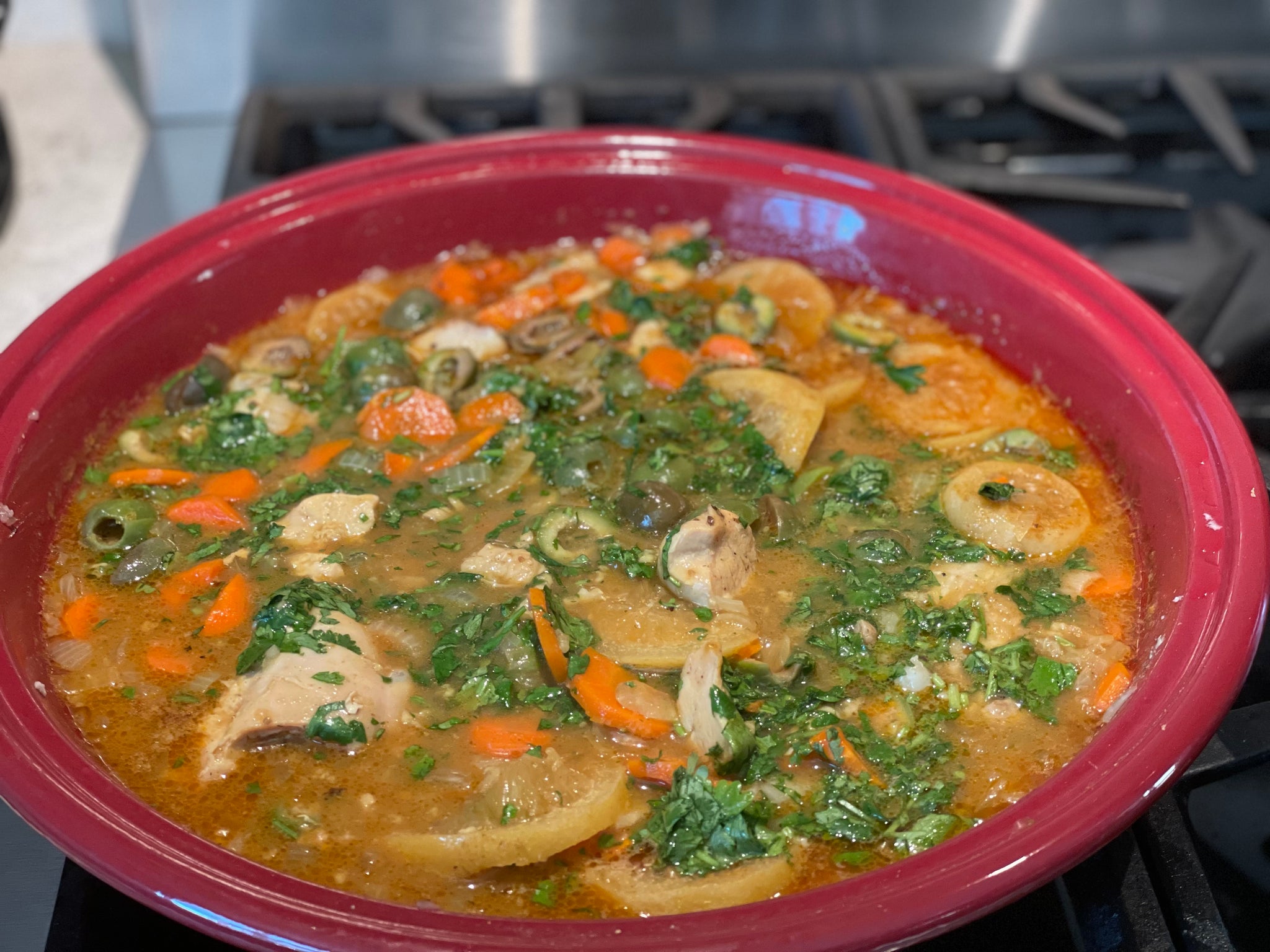 Chicken Tagine with preserved lemons and olives