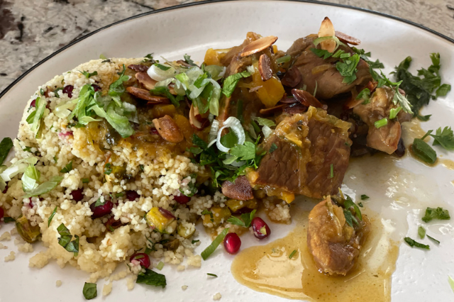 Lamb Tagine with Apricots and Toasted Almonds