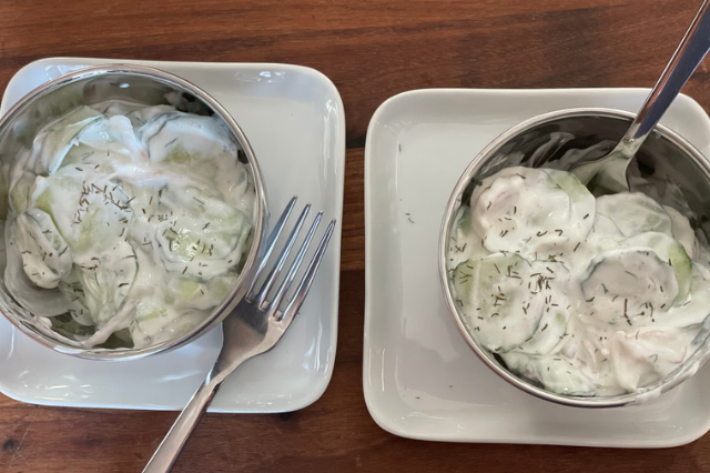 Creamy Cucumber Salad with dill