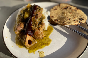 Chile Verde with Red Chile Salsa