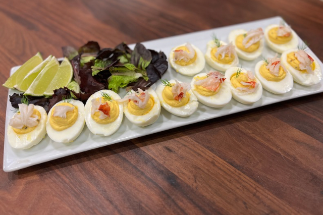 Whipped Deviled Eggs with Lobster