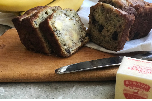 Banana Bread w/chocolate chunks and coconut
