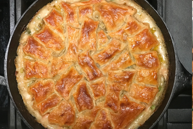 Chicken Pot Pie with Puff Pastry crust