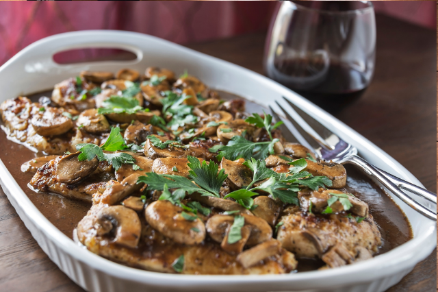 Chicken Marsala with mushrooms